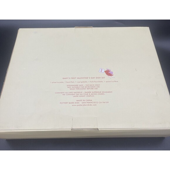 Pottery Barn Kids VALENTINES DAY Melamine 5 Piece Dish Set NEW - Picture 4 of 4